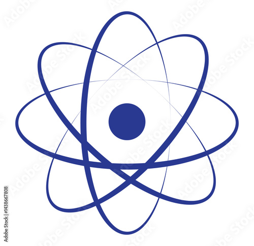 Set of atom icons. Atom icon with orbiting electrons in a simplified structure. design eps 10 