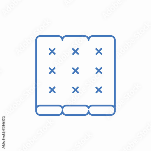 tufted bed mattress icon sign vector