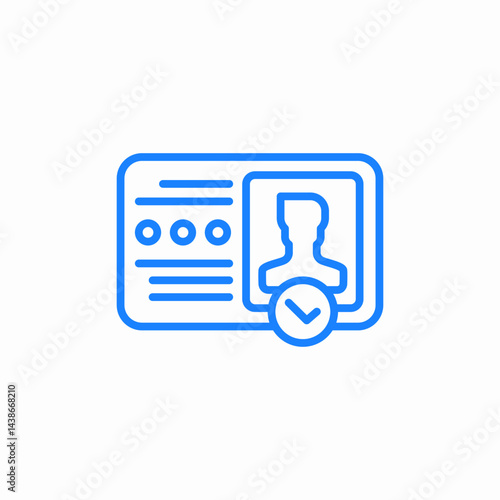 verified identification card icon sign vector