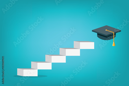 Education goal, success, achievement goal , prosperity progress in education.	