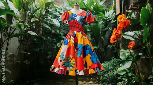 vibrant floral dress 