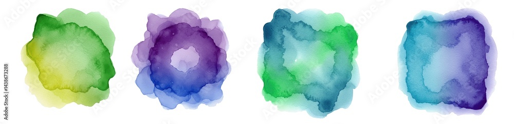 Set Of Colorful Ink Stain Isolated on transparent background, PNG Set Of Colorful Ink Stain Isolated on transparent background, PNG