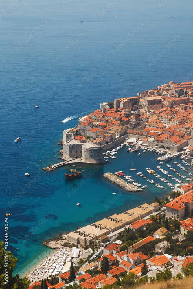 Experience the stunning aerial view of Dubrovniks Old Town and the beautiful Adriatic coast