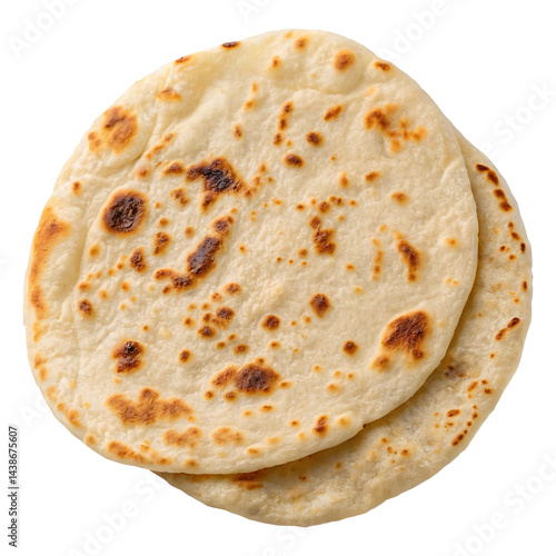Wallpaper Mural Two Homemade Whole Wheat Flatbreads Top View isolated on transparent background Torontodigital.ca