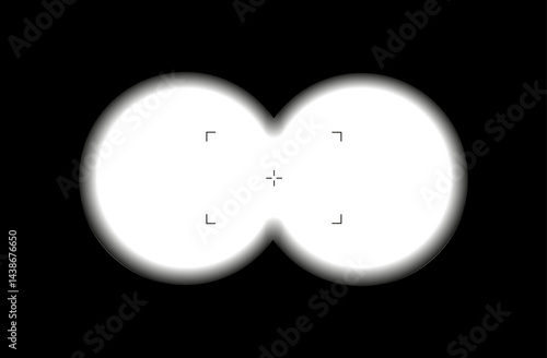 Photography Realistic view through the binoculars illustration on transparent background