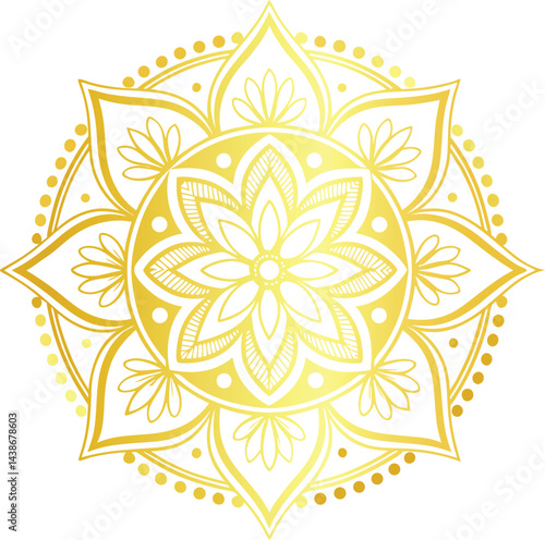 Golden Mandala Design. Intricate Sacred Geometry Art for Meditation and Decor