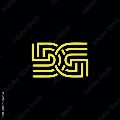 letters dg text logo design vector