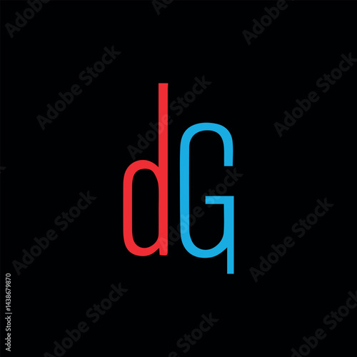 letters dg text logo design vector