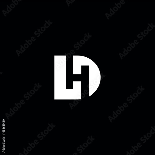 letters dh text logo design vector