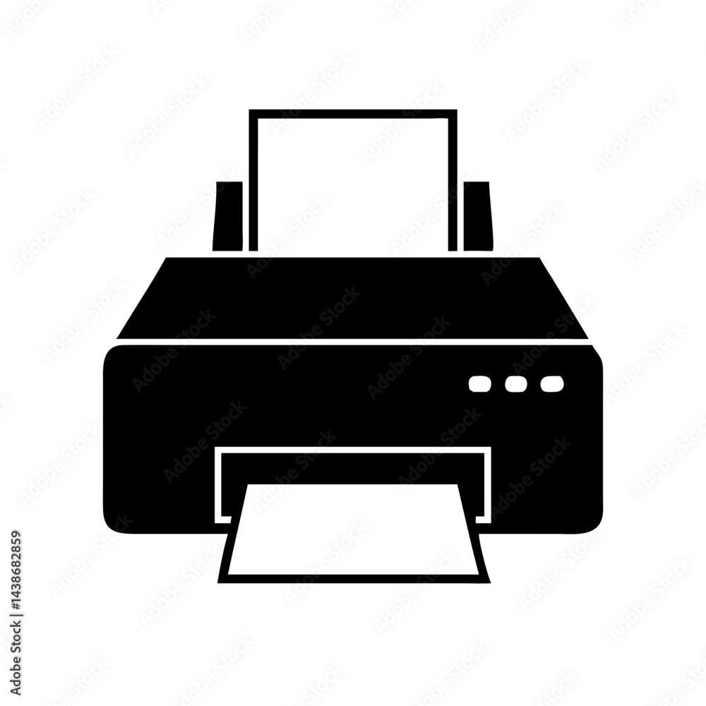 printer icon with paper minimal vector for office illustrations. printer icon with paper minimal vector for office illustrations.