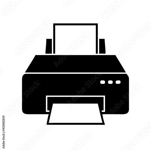  printer icon with paper minimal vector for office illustrations.