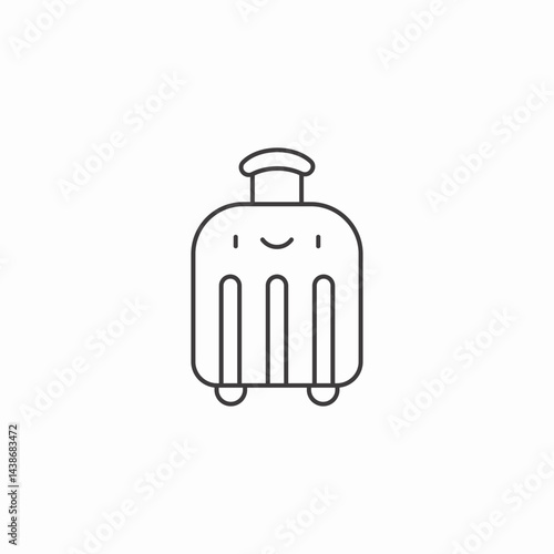wheeled luggage icon sign vector