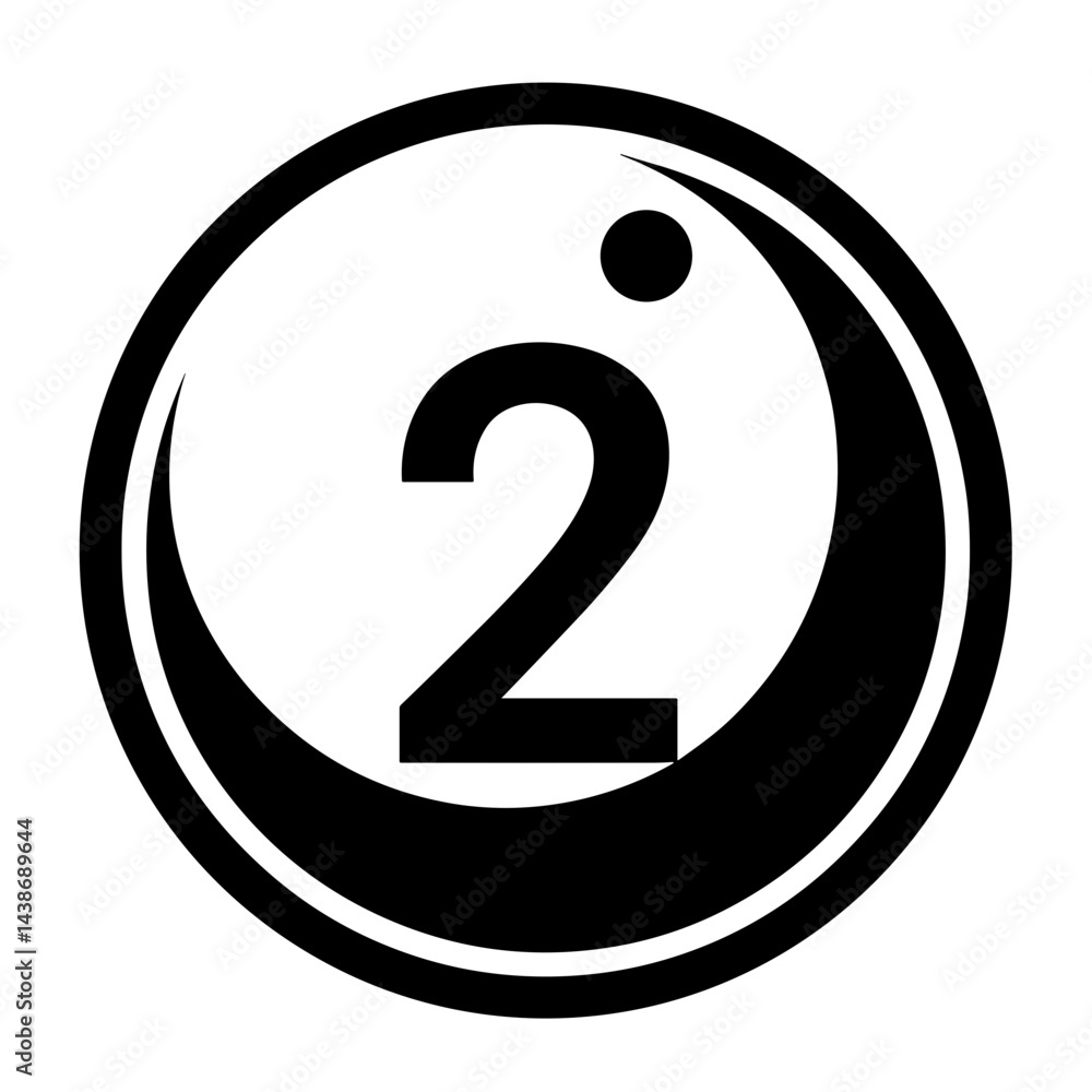 Minimalistic billiard ball number two icon symbolizing gaming competition gambling casino betting fun skill games and luck-based challenges Minimalistic billiard ball number two icon symbolizing gaming competition gambling casino betting fun skill games and luck-based challenges