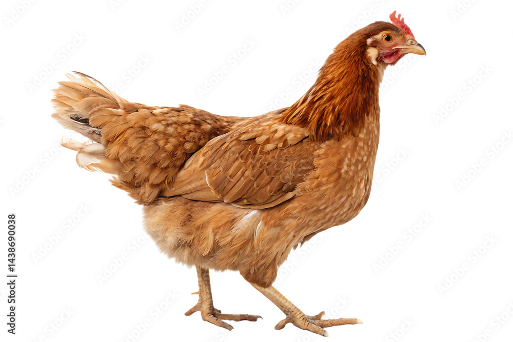 Fototapeta premium Brown hen chicken farm animal