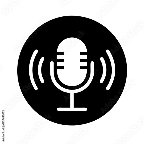 Microphone vector icon, for radio, interviews, streaming, and vocal design  suitable for web and print.
