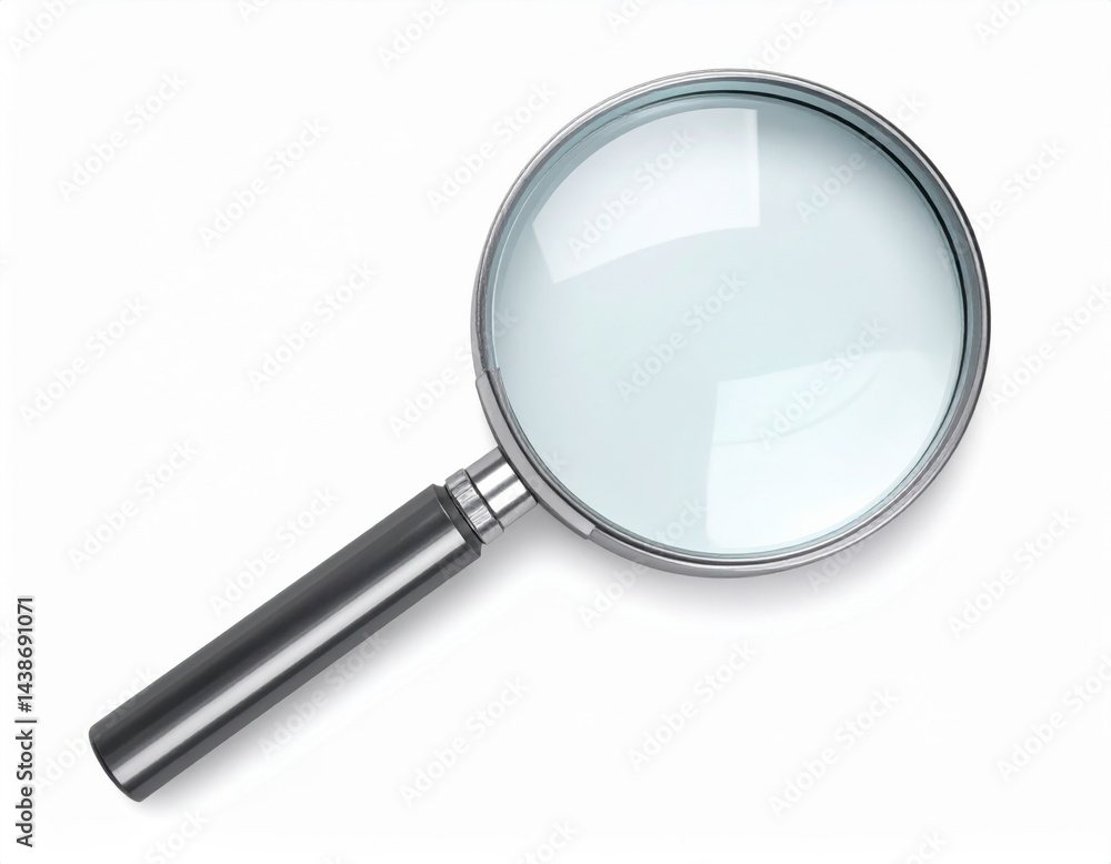 Magnifying glass closeup, generative AI image Magnifying glass closeup, generative AI image