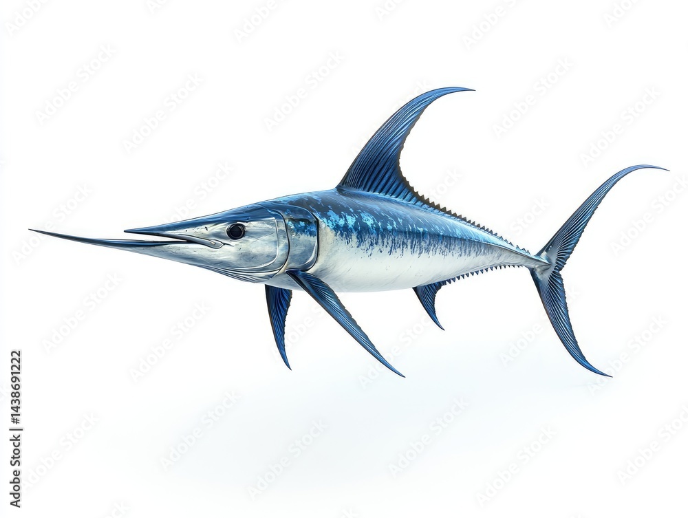 Fototapeta premium Blue fish with pointed snout and fin