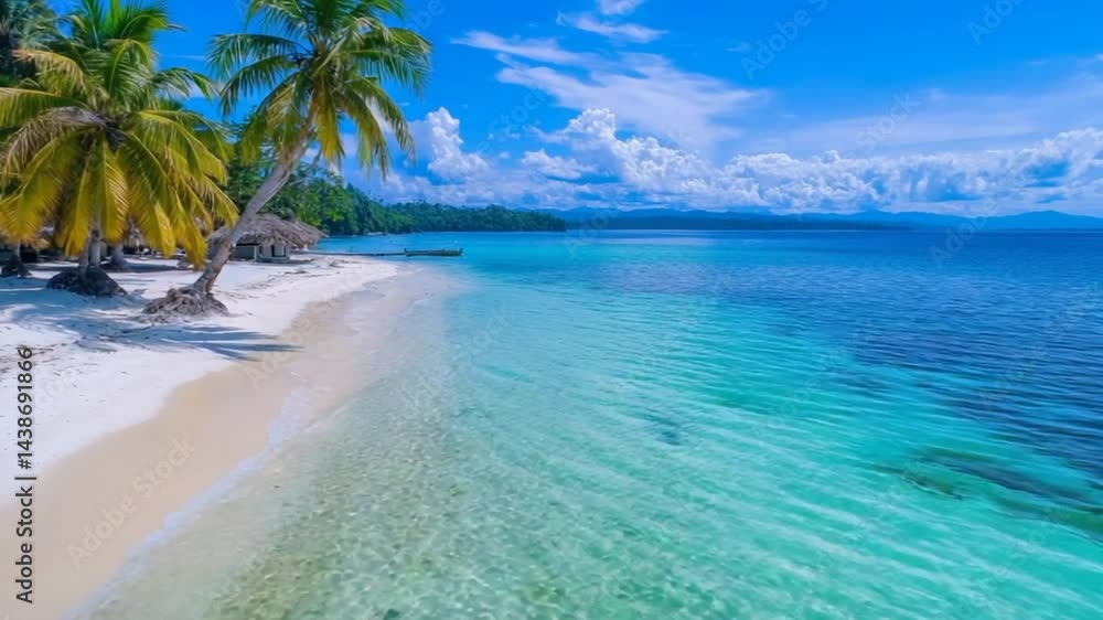 Tropical Paradise: Idyllic Beach Scene with Crystal Clear Waters Tropical Paradise: Idyllic Beach Scene with Crystal Clear Waters
