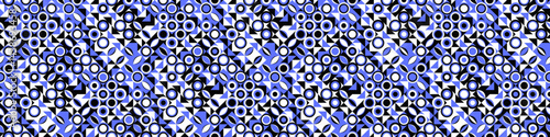 Horizontal abstract geometric mosaic pattern background
