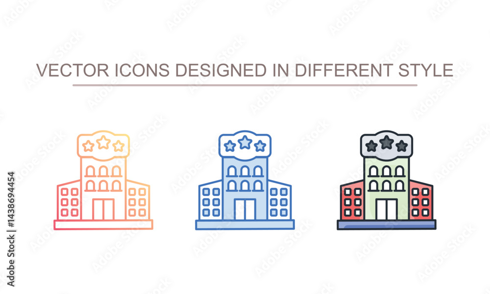 Fototapeta premium Three Star Hotel icon design with white background stock illustration