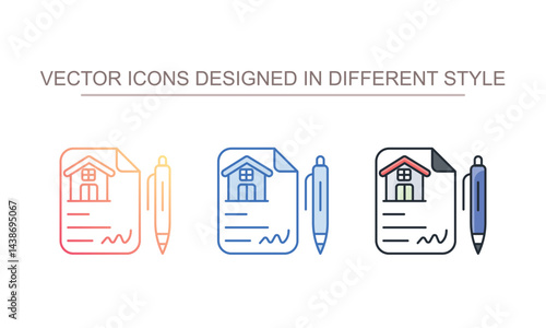 Rent Contract icon design with white background stock illustration