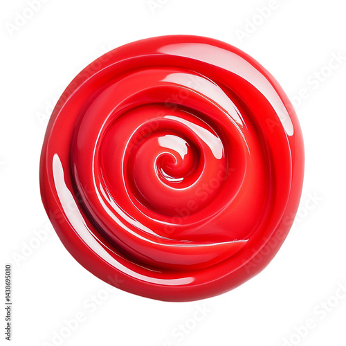 Red Spiral Candy isolated on transparent background