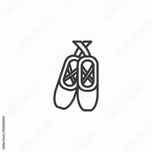 ballet shoes icon sign vector
