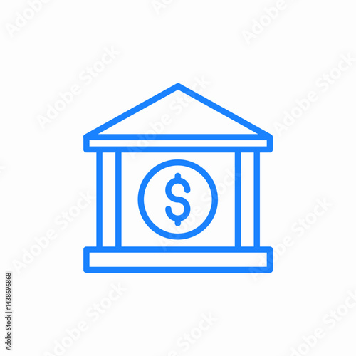 bank building icon sign vector