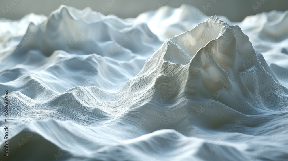 Fototapeta premium Sculpted white mountains, peaks, ridges and valleys