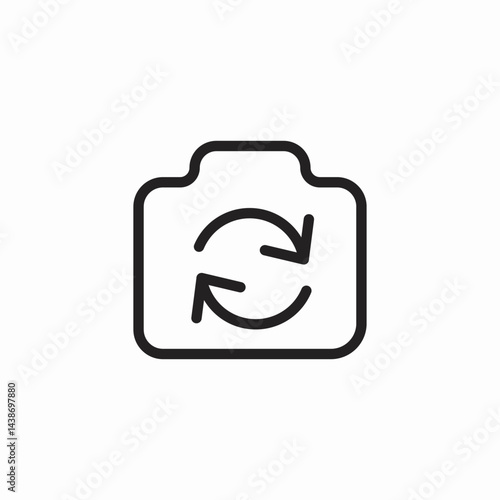 camera image rotation icon sign vector