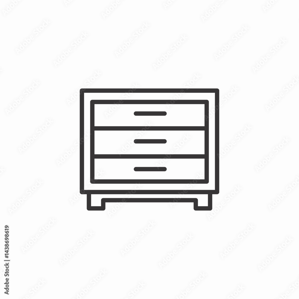 chest drawers icon sign vector chest drawers icon sign vector