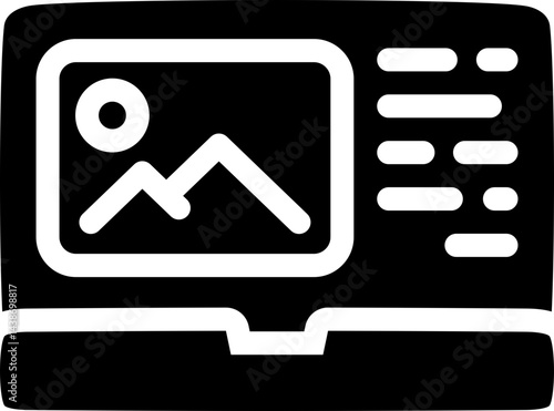 Image viewer icon. Silhouette icon.
