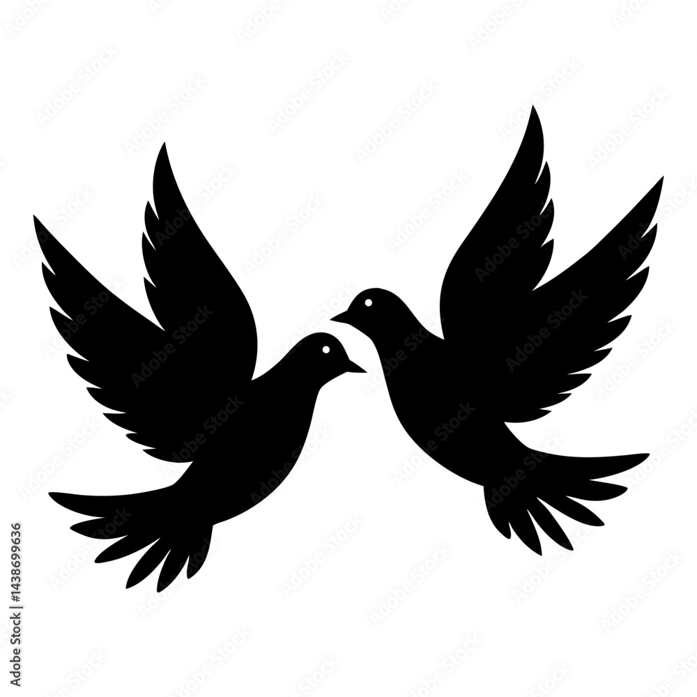 Obraz premium dove silhouette vector