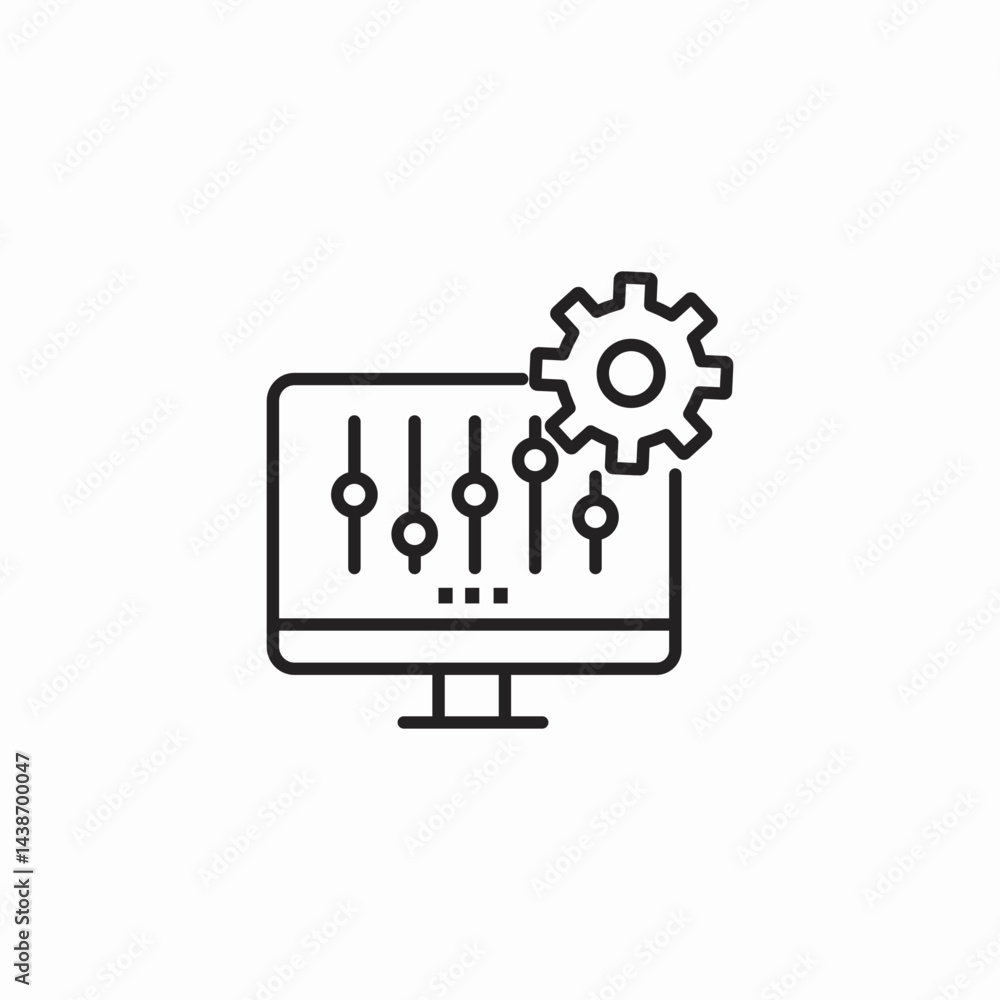 computer process management icon sign vector computer process management icon sign vector