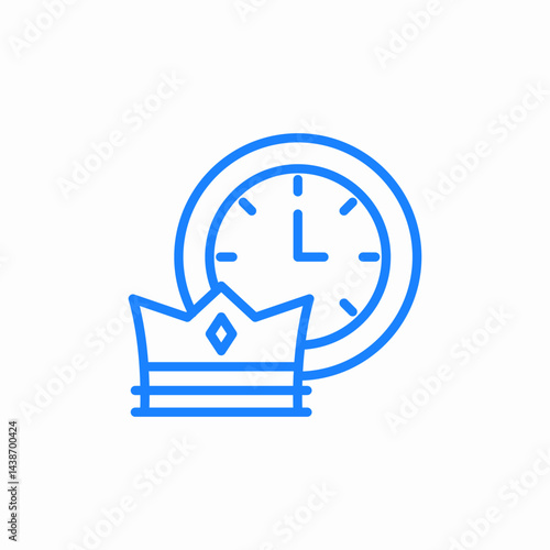 crown clock icon sign vector