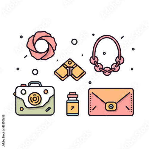 Fashion Accessories Illustration in Vibrant Colors for Style  