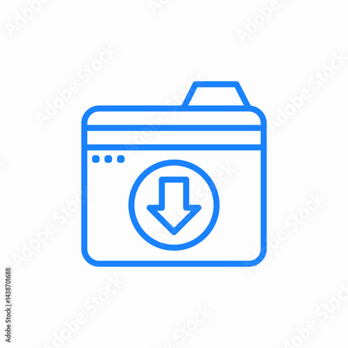 downloaded folder icon sign vector