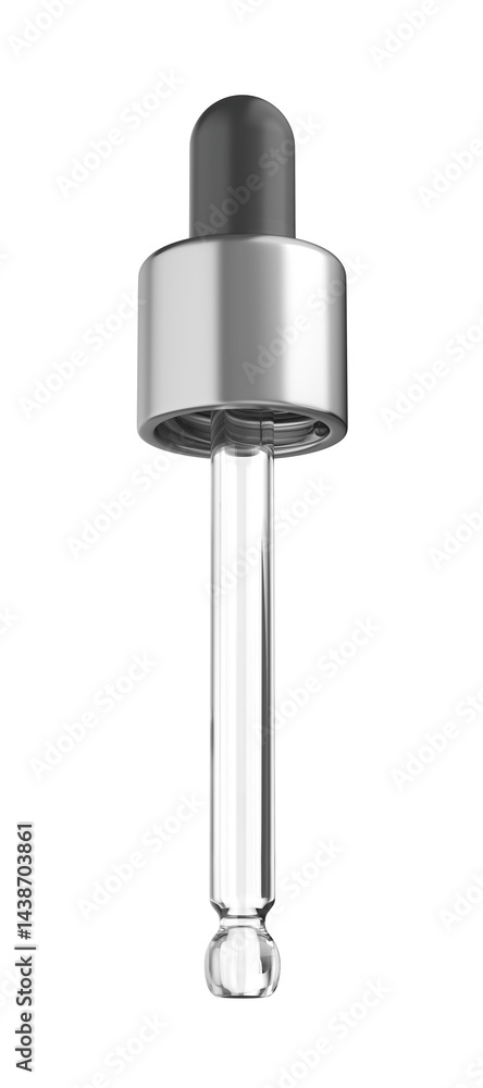 Fotografie Empty dropper pipette on a transparent background