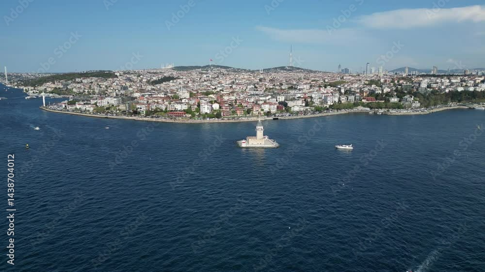 A drone view of the Bosphorus in Istanbul, Turkey A drone view of the Bosphorus in Istanbul, Turkey