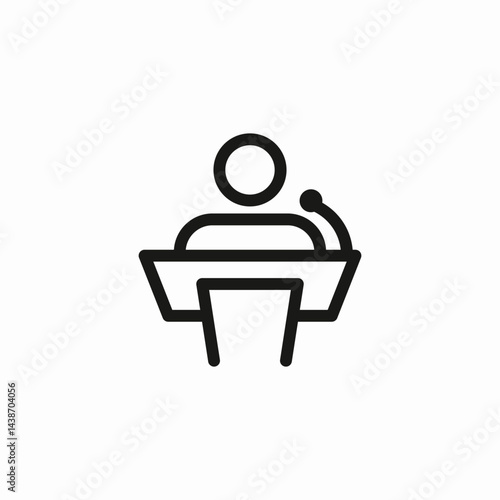 speaker at lectern icon sign vector