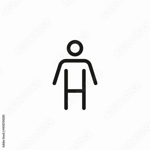 standing male form icon sign vector