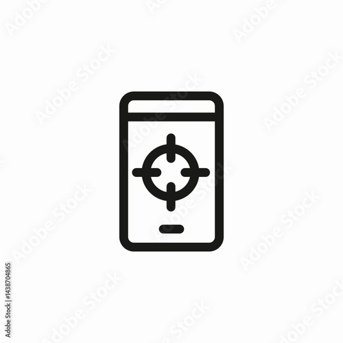 target on smartphone icon sign vector