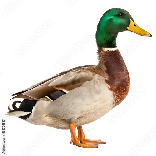 Male Mallard Duck isolated on transparent background