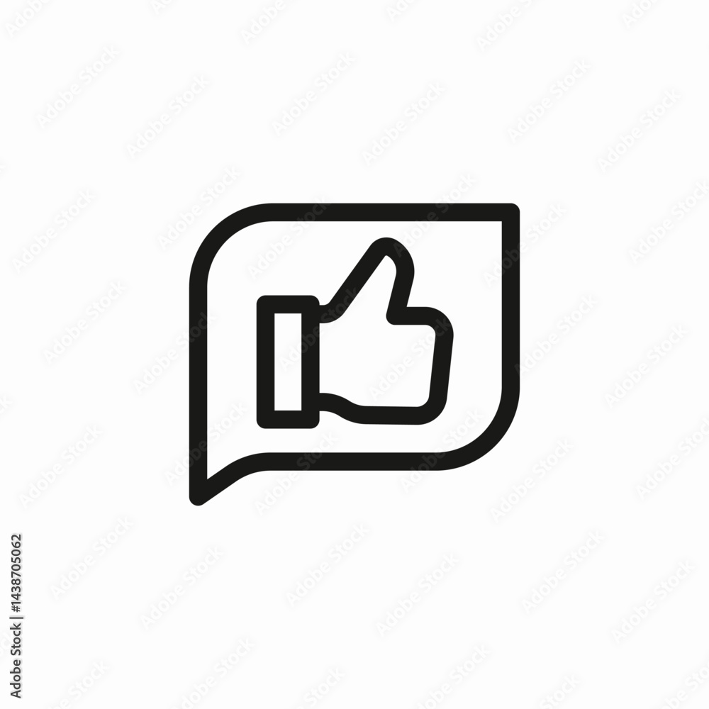 thumbs up in speech bubble icon sign vector thumbs up in speech bubble icon sign vector