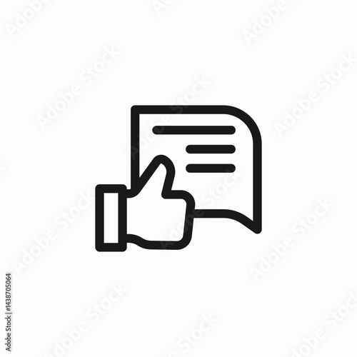 thumbs up document icon sign vector