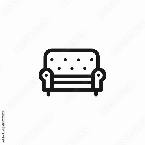 upholstered two seater icon sign vector