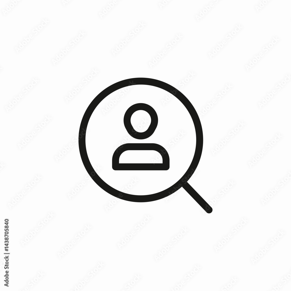 user magnifying glass icon sign vector user magnifying glass icon sign vector