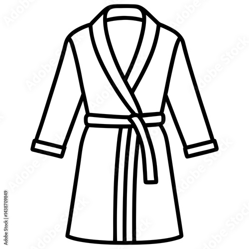 Minimal Bathrobe Vector on White