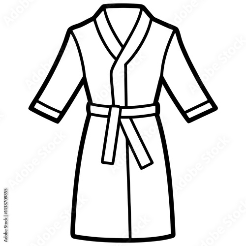 Minimal Bathrobe Vector on White