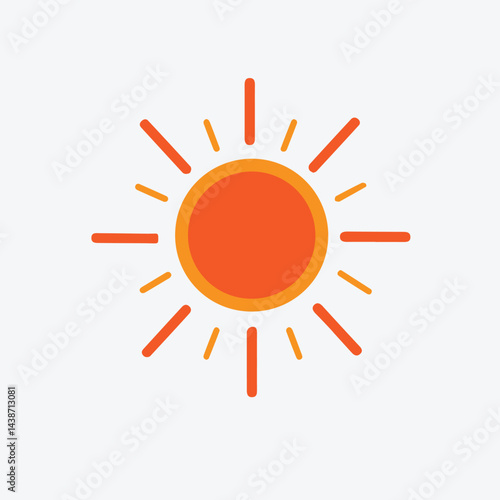 Stylized Yellow Sun Icon Illustration